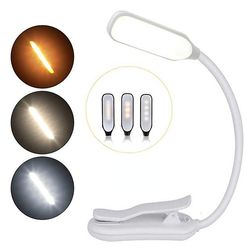 Zch Genopladeligt læselys Varm farve Cool Hvid Easy Clip Light White Rechargeable