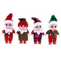 1pc Christmas Toddler Baby Elf Doll Med bevegelige armer Leg Doll House Accessorxmas Dolls Baby Elves Leketøy For Kid Ornament [tilfeldig]| rando...