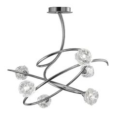 Inspired Lighting Maremagnum Semi Flush Loft 6 Light G9, poleret Krom