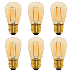 S14 vintage led-hehkulamppu E27, 1w keltainen Edisonin vaihto 10w hehkulamppu, himmentämätön, lämmin valkoinen 2200k, ac 220v, 6 kpl pakkaus