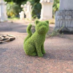 Kissapatsas Koristeellinen Topiary Parvi Veistokset Puutarha Piha Nurmikko Ulkosisustus