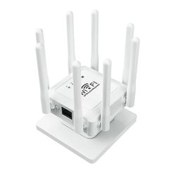 Uusi 8-antenninen langaton Wifi-toistin, 300 Mbps:n tehostin, jatke, langaton Router Valkoinen