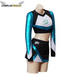 2023-eufori Cheerleader Uniform Maddy Outfit Langærmet Crop Top Med Mini Nederdel Sæt High School Womens Cheerleading Kostume I XS
