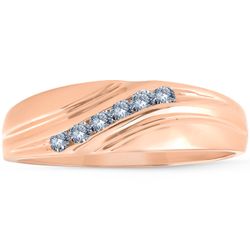 Pompeii3 Herre Rose Guld 1/4 Ct Diamond Wedding Band Høj poleret Ring 6