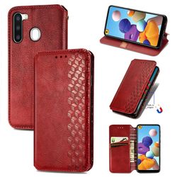 Gangxun Sag til Samsung Galaxy A21 Flip Cover Tegnebog Flip Cover Tegnebog Magnetisk Beskyttende Handytasche sag Etui - Rød