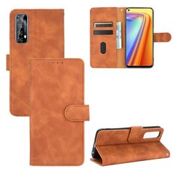 Etui til Realme Narzo 20 Pro Cover Premium Læder Med Kortholder Flip Folio Magnetisk Etui Coque - Sort Brown
