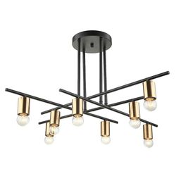 Italux Lighting Industrielle og retro flush loft lys bronze, sort 8 lys, E27