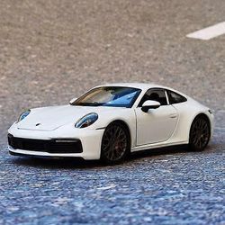 1:24 911 Carrera 4S coupe alloy urheiluautomalli painevalut metalli leluajoneuvot auto malli simulointi lasten lahjat Valkoinen
