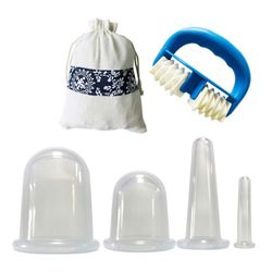 4pcs Vakuum Cups + Massage Roller Silikone Cupping Sæt, cupping Sæt