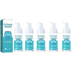 5x Teethaid munnvann, Mint Teeth Whitening Foam Mousse Stain Fjern 50ml