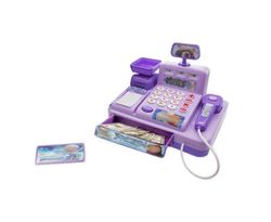 Labt Monitoiminen simulointimarkkinoiden kassakone kevyellä musiikilla Lasten leikkilelu - violetti