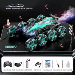 Turbo Twist Rc -auto, Turbo Twist Ele Rc -auto valolla ja musiikki 360 kääntyy vihreä