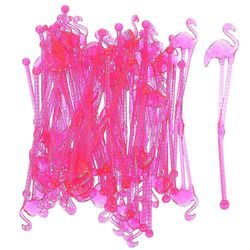 50kpl Creative Flamingo Pattern Drink Muddlers Kertakäyttöiset juomasekoittimet Swizzle Sticks Sekoitustikut Stirring sauvat Ruusuinen 15X3X0.7CM