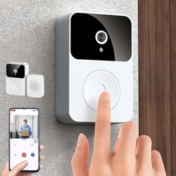 Smart Video Ring Ringeklokke Hjem Intercom, Smart Trådløs Ekstern Video Ringeklokke, HD Nattsyn Wifi Lading Tyveri Ringeklokke, Toveis