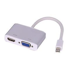 Qian Mini Displayport til Hdmi Vga adapter kabel, mini dp konverter 4k grå