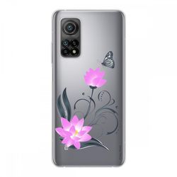 Crazy Kase Hull For Xiaomi Mi 10t i silikone fleksibel 1 Mm, Lotus Flower og Butterfly