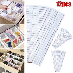 Varychmoo 4/8/12 Stk Justerbar Skuffe Separatorer Divider Storage Socks Undertøj Tie Tørklæde Nipsgenstande Smykker Ryddelige Arrangører 12.