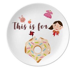 Grøn Doughnut Dessert Sweet Food Datter Dessert Plate Dekorative Porcelæn 8 tommer Dinner Home