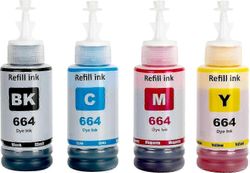 4kpl mustesarja 664 Epsonille EcoTank-tulostimelle L210 L220 L300 L355 L365 L555 L1300