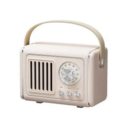 P19 Retro FM-radion muotoilu Bluetooth-kaiutin langaton musiikkisubwoofer kahvalla-beige Monivärinen