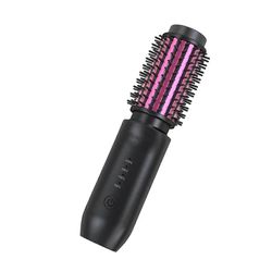 Johdoton hiusten kiharrin harja, Mini Travel Hot Prooferin kampa, 3-in-1 kannettava Wave Curling Wand, lämmitetty harja B Musta