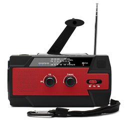 Zch Multifunktionsradio Håndsving Solgenerator 4000 Mah Red