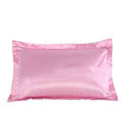 Solid Color Luksus Silkeaktig putevar Queen Size 20x30 tommers rosa