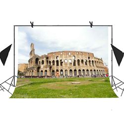 Abphqto 150x220cm Colosseum Bakgrund Människor besöker Colosseum Rom Gräs fält vita moln bakgrund Bröllop Fotografi Kiosk Studio Props Party Bac