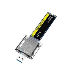 M2 SSD kotelo M.2 - Usb 3.0 5gbps nopea SSD-kotelo Sata M.2 Ngff Ssd 2242 2260 2280mm Ca Läpinäkyvä