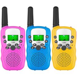 Barn Walkie Talkies 3 Pack, 3 Miles Lang rekkevidde Med Bakgrunnsbelyste Lcd Lommelykter Walkie Talkies For Barn Alder 3-12 År Gammel, 2Veis Radio ...