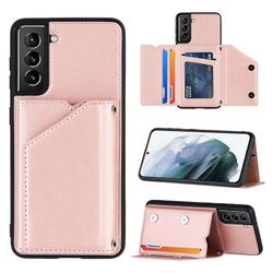 Gangxun Sag til Samsung Galaxy S21 Plus Vintage Cuir Cover Læderetui kofanger - Rose