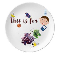 Druer Frugt Velsmagende Sund Akvarel Søn Dessert Plate Dekorative Porcelæn 8 Tommer Dinner Home