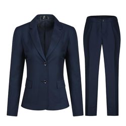 Mikasa Kvinders 2 Piece Office Lady Jakkesæt Sæt Slim Fit Blazer Pant Mørkeblå S