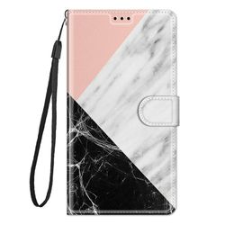 Foxdock Cover til Samsung Galaxy A20e etui mønster Sort hvid pink Pu læder kortholder magnetisk