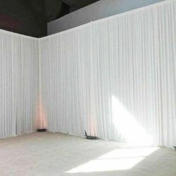 6m X 3m plissert bakteppe gardin is silke gardiner for scenen bryllup studio dcor