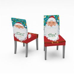 Witdreamer Nytår Glædelig jul Dug Stol Cover Dekorationer Santa Claus Single chair cover