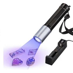 UV-valo hartsin kovettamiseen, 365Nm UV-taskulamppu, Quick Cure LED vedenpitävä UV-lamppu ladattava lemmikkieläinten virtsaan musta
