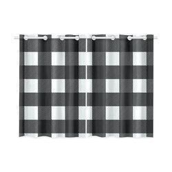 Pkqwtm Sort hvid Buffalo Check Skovhugger Plaid Vindue Gardiner Køkken Gardin Room Soveværelse Gardiner Gardiner 65x90 Cm 2 Piece