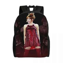 Mylene Farmer Nevermore 2023 Reppu Miehet Naiset Rento kirjalaukku College Schoolille Ranskalaiset laulajalaukut Reput 16 16 Inches