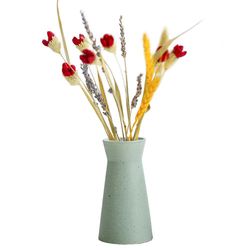 Keramisk vase i europæisk stil, grov keramisk tørret blomstervase C-Grøn