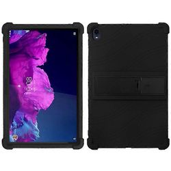 Yhteensopiva Lenovo Tab K11 TB-J606N silikonitablettikotelon jalustan iskunkestävän suojakuoren kanssa Musta