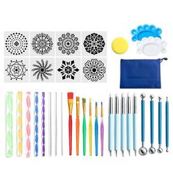 35 Pcs mandala maleri værktøj skabelon diy graffiti kunst søm forsyninger på46