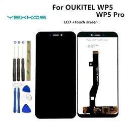 Wosawe 5.5 tuuman Oukitel WP5 LCD-näyttö ja kosketusnäytön digitointikokoonpano Oukitel wp5 pro -puhelimen LCD + Työkalut WP5 Black