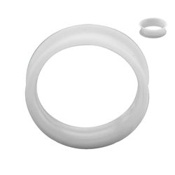 BodyJewelryOnine Super tynd silikone dobbelt blussede tunneler - sælges parvis - 6 farver til rådighed Hvid 1/2" (13mm)