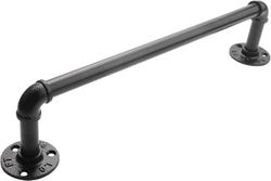 Teollinen vintage musta metalliputkipyyhepidike telinepalkki - kylpyhuonetarvikkeet