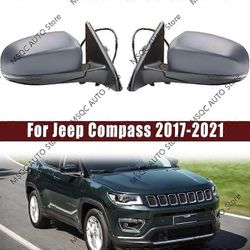 Jeep Compass 2017 2018 2019 2020 2021 auto ulkopuolella sivu taustapeilikokoonpano auto sähköinen taitettava lämmitys suuntavilkku 1PC5PIN oikea hopea
