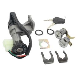 Virtalukon avainlukkosarja 50cc 150cc Gy6 skootterille - Taotao, Jonway, Roketa Musta hopea