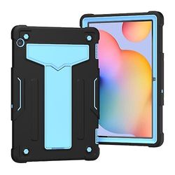 Universal For Huawei Mediapad T5 T-formet brakett Kontrast Farge Støtsikker Pc + Silikon Beskyttende Etui Svart-blå