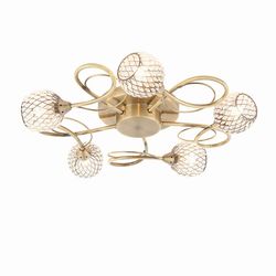 Endon Lighting Endon Aherne - 5 Light Semi flush Antik Messing Med Antik Messing Wire, Perle Skygge, G9