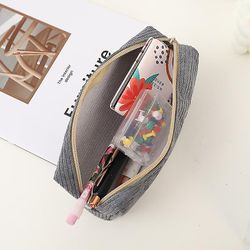 Shark Pencil Case Corduroy Penna Case Kawaii Brevpapper Estuche stor kapacitet Pencilcase Trousse School Supplies Pencil Pouch